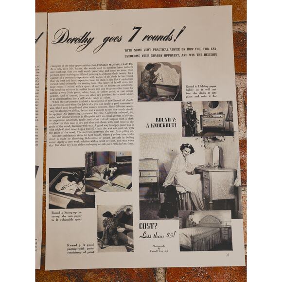 1942 Vintage 2-Page Print Article - "Budget Minded‎ Dorothy Goes 7 Rounds!" - Picture 5 of 7